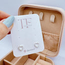 Brinco de Prata Coração Vazado Cravejado