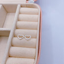 Brinco de Prata Coração Vazado Liso