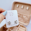 Brinco de Prata Folha Martelado Octogonal