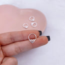 Piercing de Prata Argola com Coração 3d