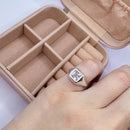 Anel de Prata Dedinho Zircônia Quadrada Aberto