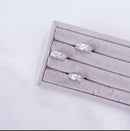 Anel de Prata Zircônia Retangular Cristal Dedinho