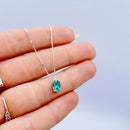 Colar de Prata Oval Turmalina