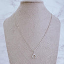 Gargantilha de Prata Ferradura Cravejada