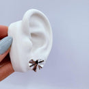 Brinco de Prata Coração Folha Ondulado Liso