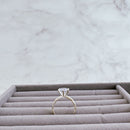 Anel de Prata Solitário Aro Duplo