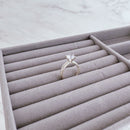 Anel de Prata Solitário Aro Duplo