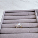 Anel de Prata Solitário Aro Duplo