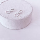 Brinco de Prata Elos Ovais Detalhe Cravejado