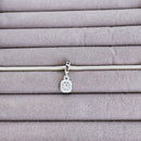 Berloque de Prata Quadrado Cravejado Ponto de Luz