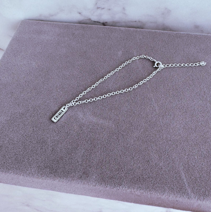 Pulseira Plaquinha Ohana de Prata