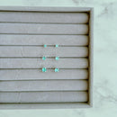 Trio de Brincos de Prata Ponto de Luz Turmalina