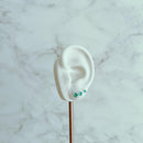 Trio de Brincos de Prata Ponto de Luz Turmalina