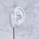 Trio de Brinco Argola 3 Fileiras Cravejada de Prata