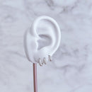 Trio de Brinco Argola 3 Fileiras Cravejada de Prata