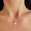 Gargantilha de Prata Coração com Vinco