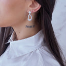 Brinco de Prata Gota Orgânica Vazado Pendurado