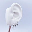 Trio de Prata Argola Cravejada